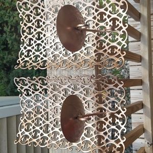 2 PC Bronze Metal filigree sconces cut-out Candle Wall holder decor